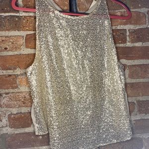 Abercrombie Gold Sequin Tank
